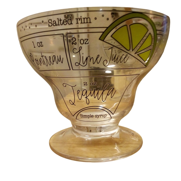 Mud Pie 4 NWT Footed Stemless Margarita Recipe Clear Glass 4" Tall x 5" Diameter - Picture 3 of 7